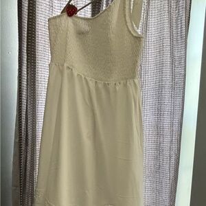 Cream One-Shoulder Sundress for Wedding Guest